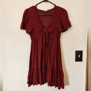 Altar'd State red wine mini dress